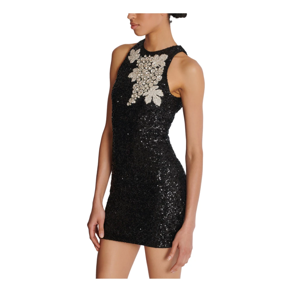 Balmain Pailletjurk met druivenborduursel Black Dames