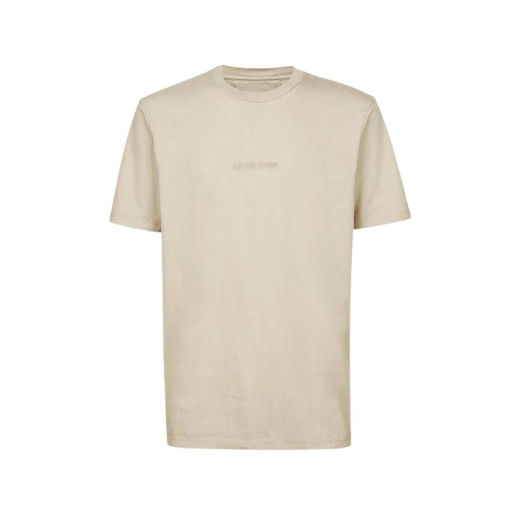 C.p. Company Men's Beige T-Shirts, Xl, 24/1 Jersey Logo T-Shirt
