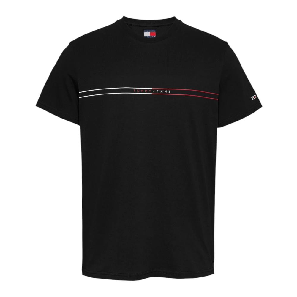 Tommy Jeans Zwarte Katoenen T-shirt Ronde Hals Korte Mouw Black Heren