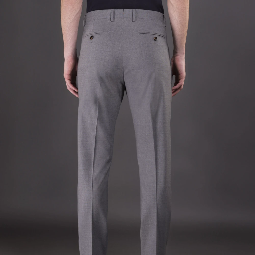 Moorer Stretch Chino Broek in Fijne Australische Wol Gray Heren