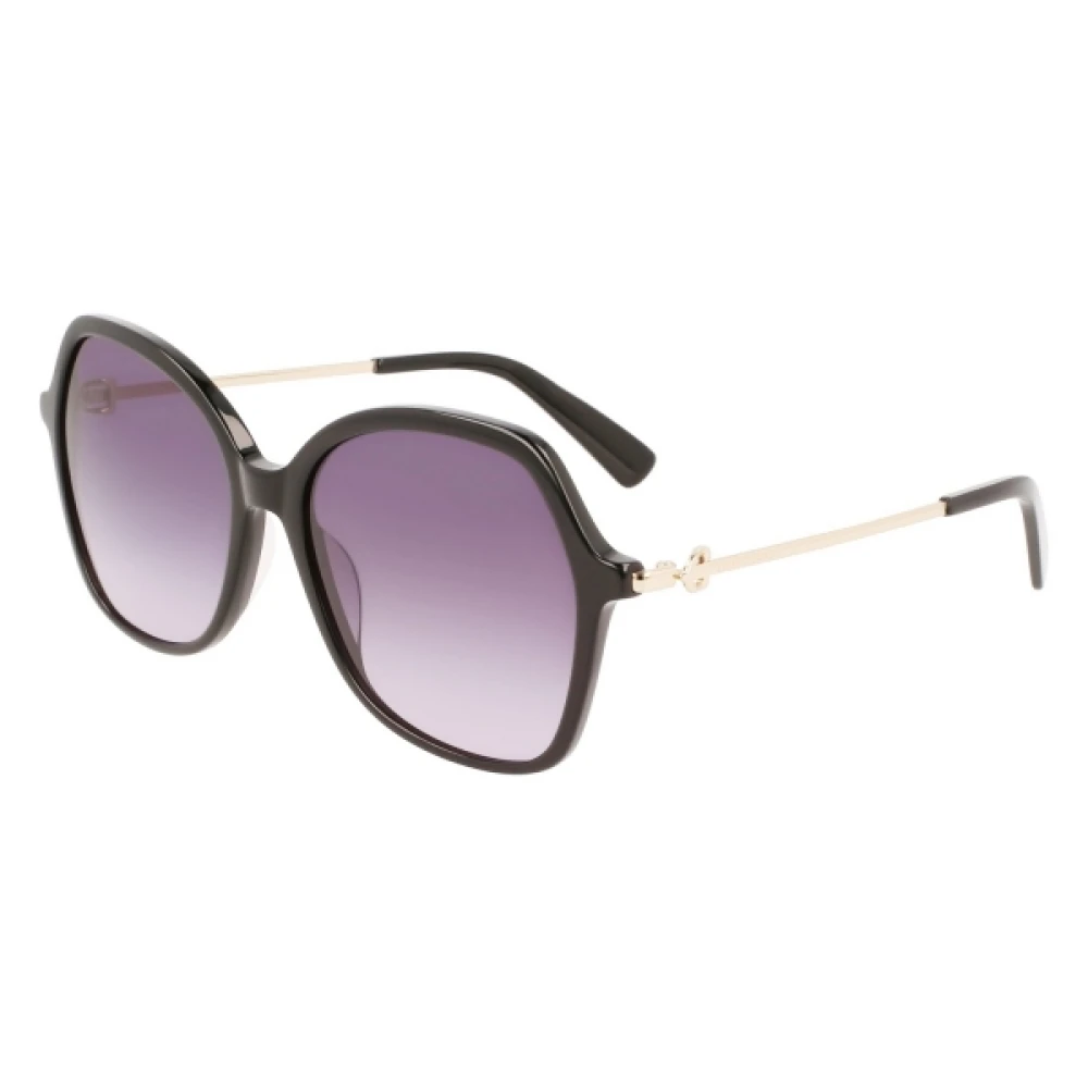 Longchamp Svart Acetat Dam Solglasögon Black, Dam