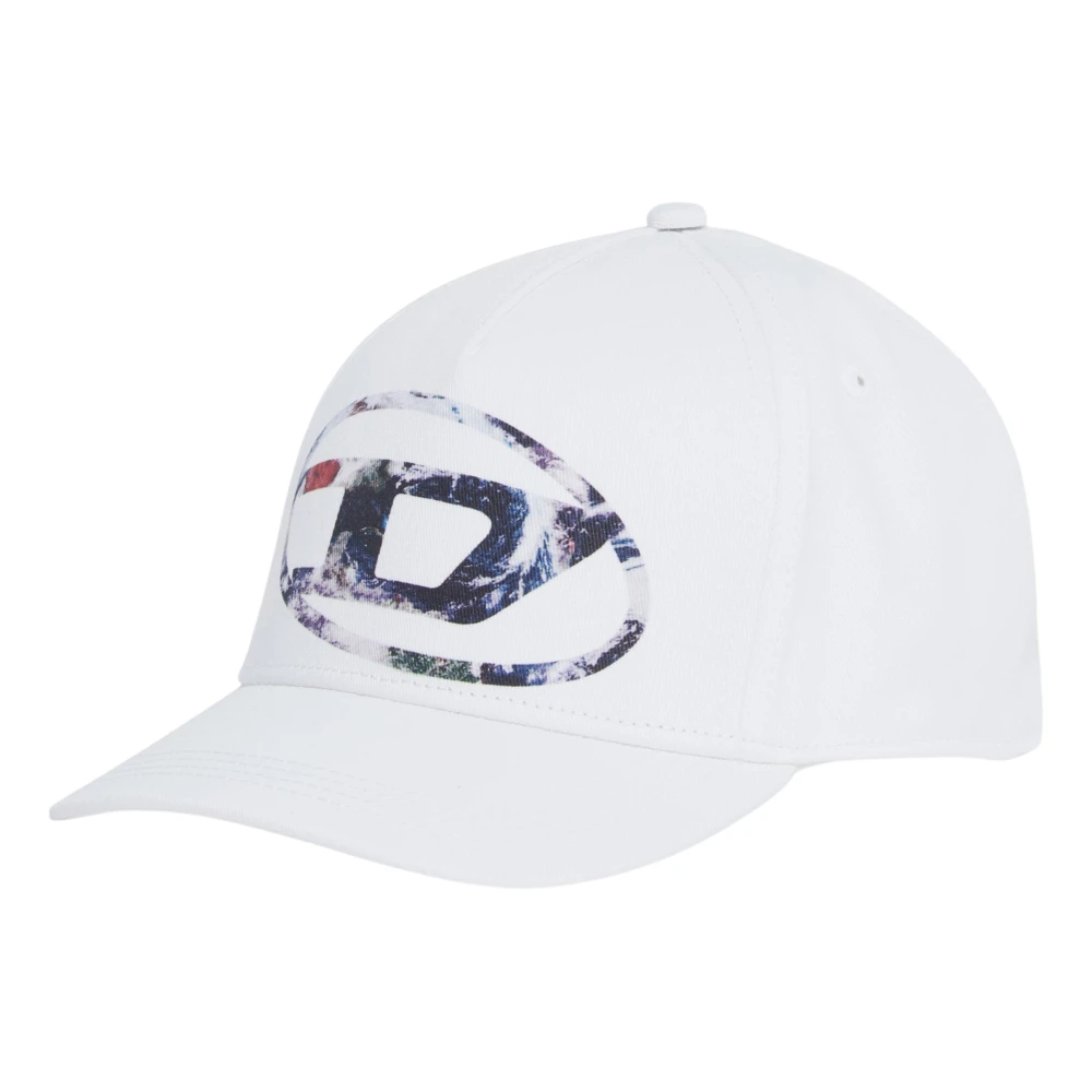 Diesel Unisex White Oval D Logo Cap