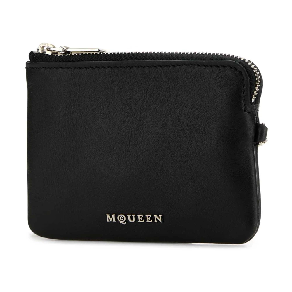 alexander mcqueen Zwarte leren Sling kaarthouder Black Dames