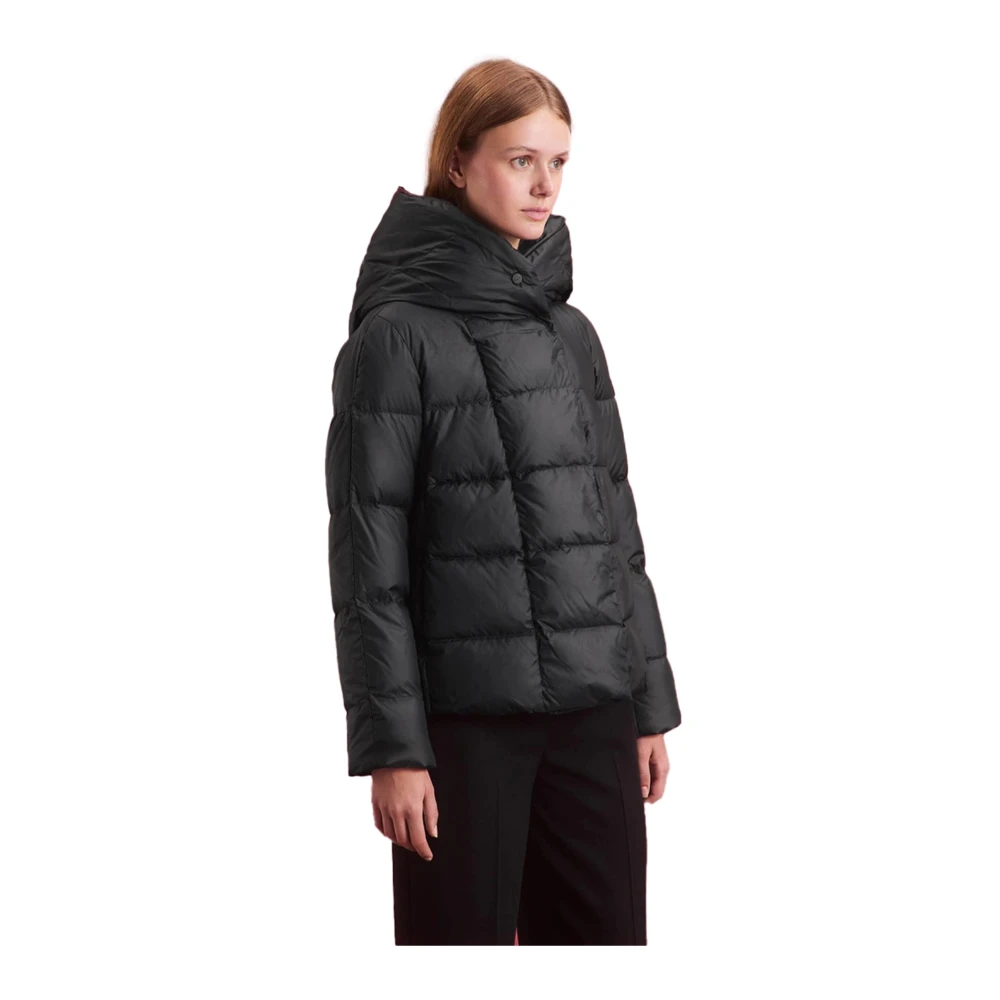 Peuterey Korte Zijopening Hoodie Jas Black Dames