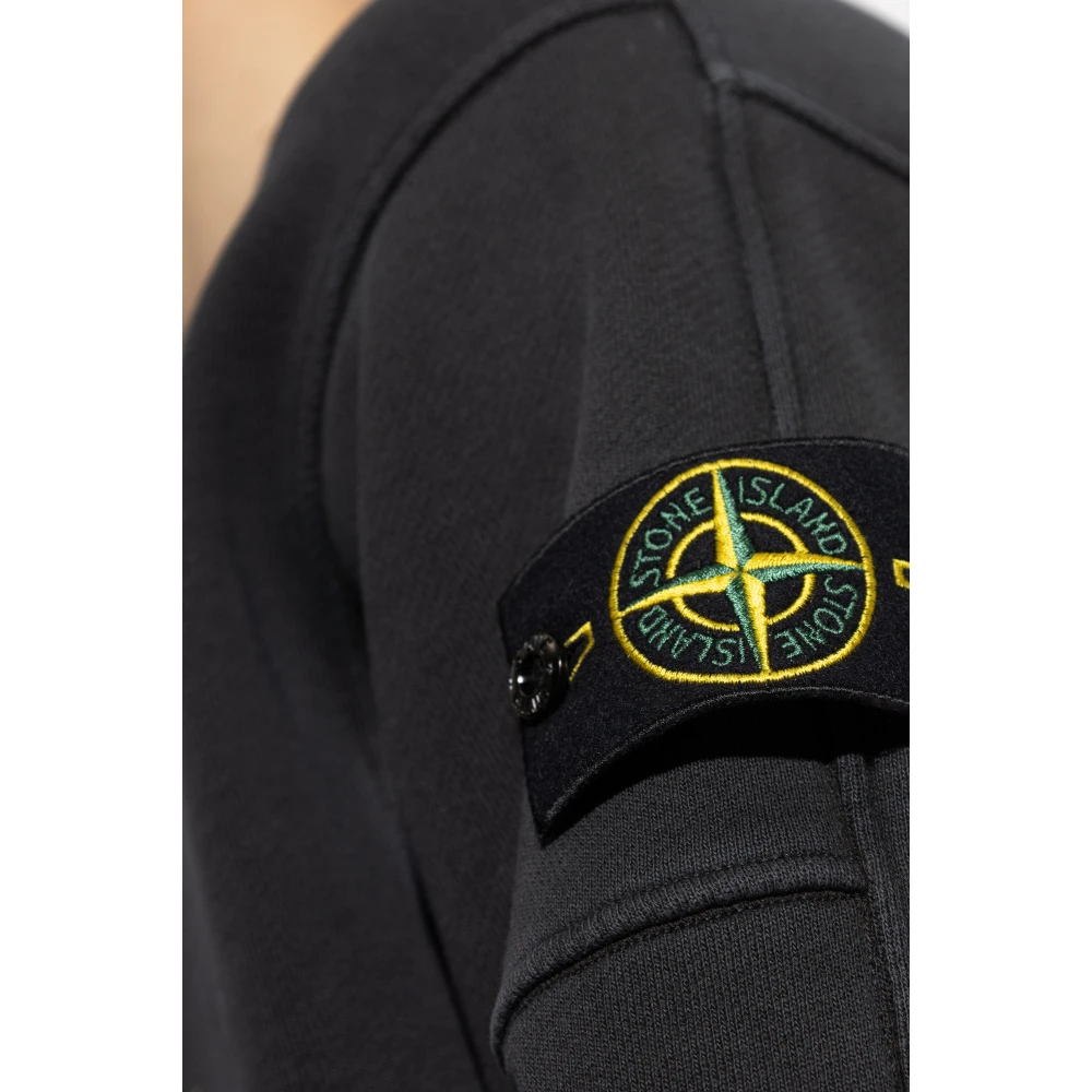 Stone Island Sweatshirt met Logo Black Heren