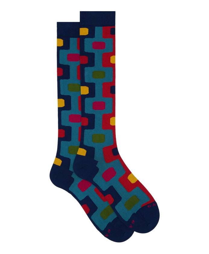 chaussettes-longues-en-coton-bleu-pour-femmes-avec-motif-ipanema