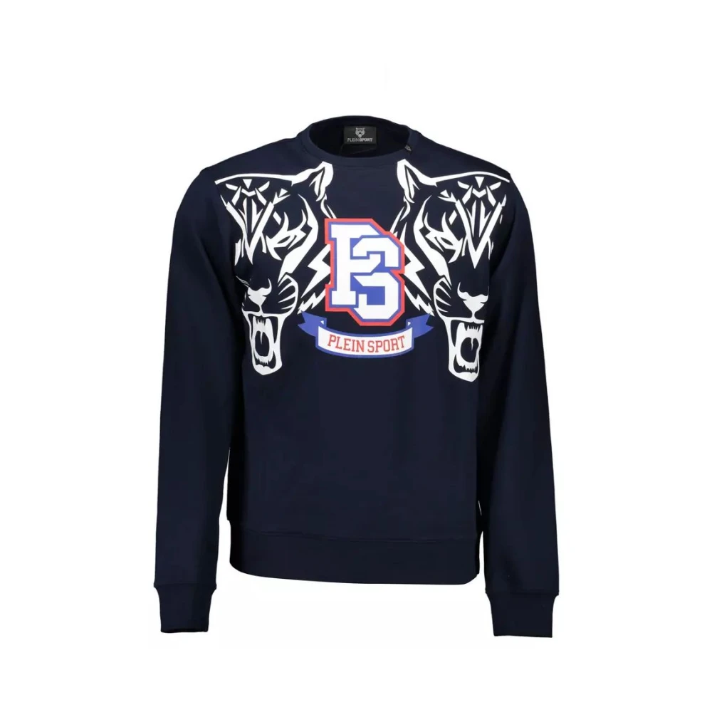 Plein Sport Men's Blue Sweatshirts,, Contrast Sweatshirt Stylish Sporty Look Large