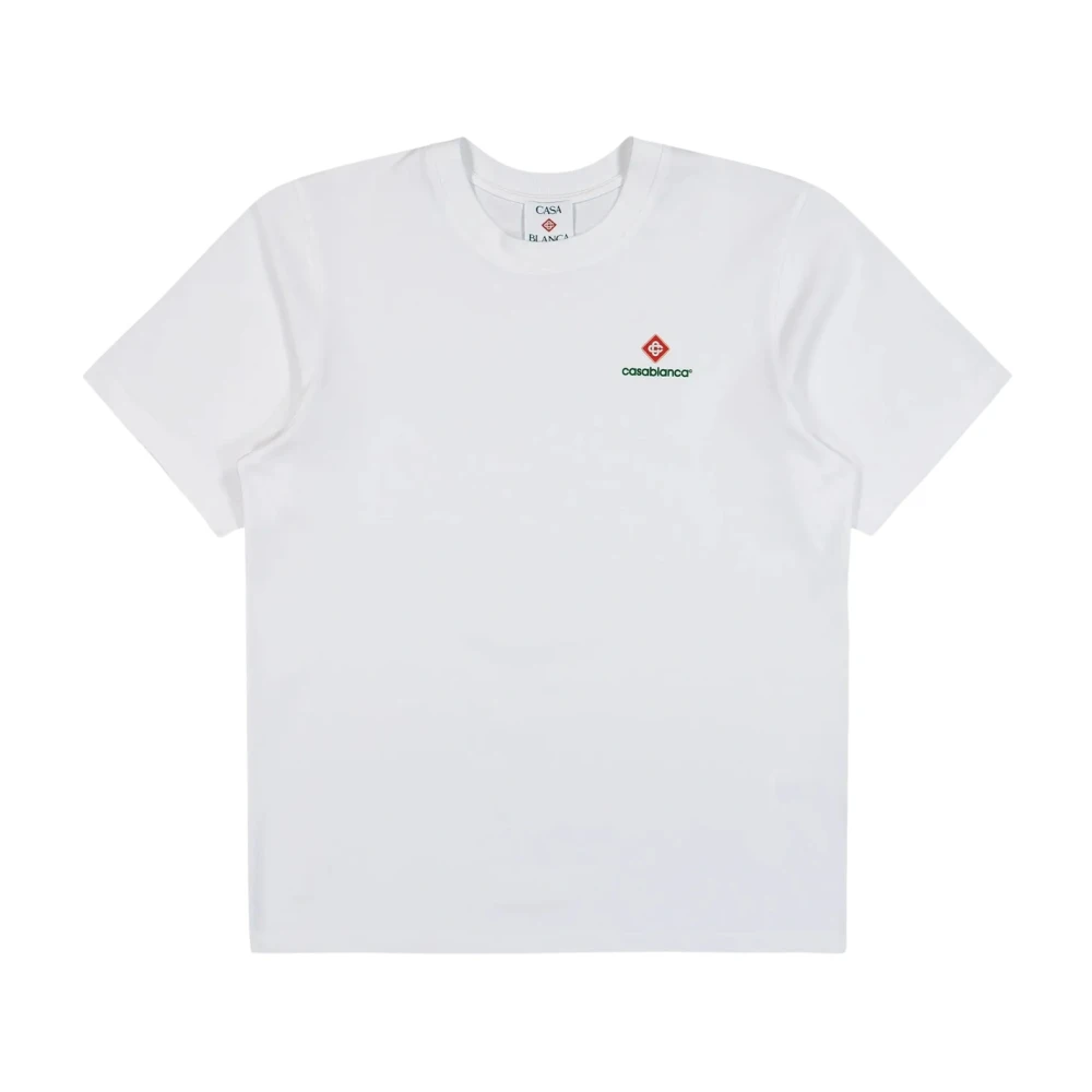 Casablanca Logo-Print Cotton T-Shirt - Male - T-Shirts - White - M - Tops