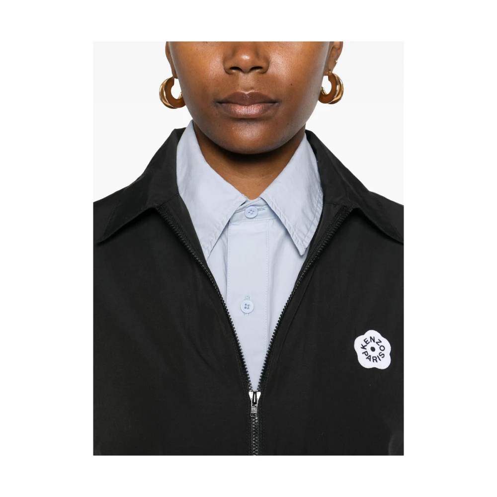 Kenzo Zwarte Rits-Front Klassieke Kraag Overhemd Black Dames