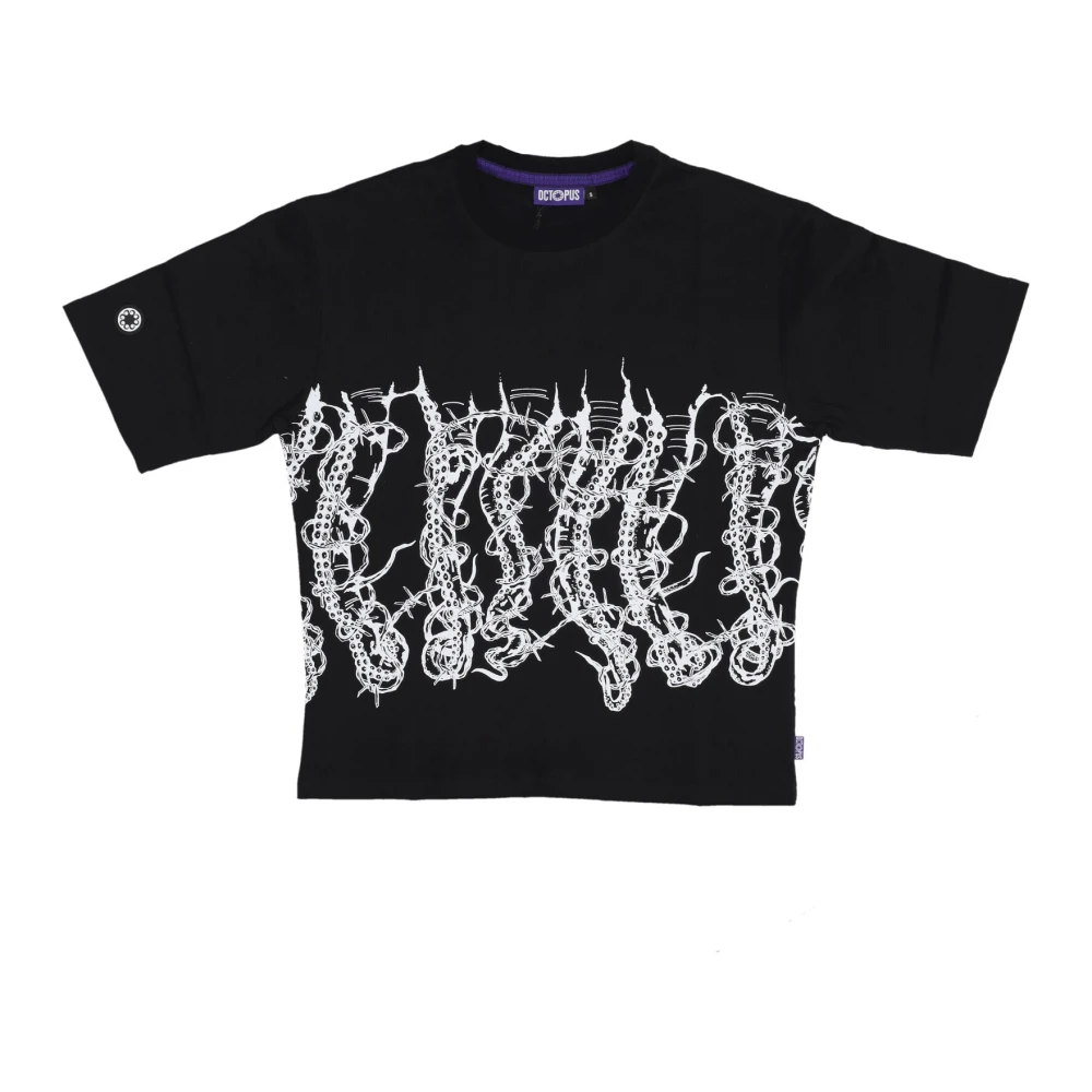 Octopus Prikkeldraad Korte Mouw Tee Black Heren