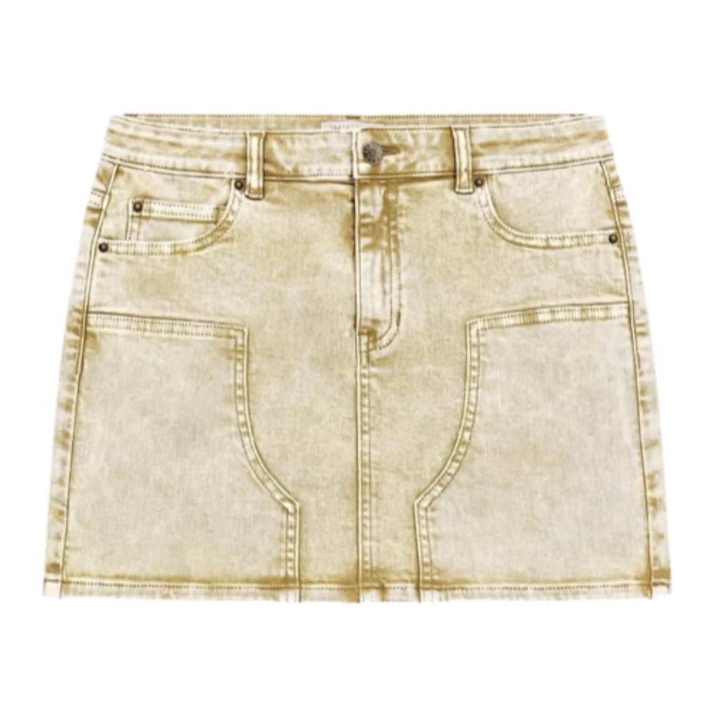 Guess Biologisch Katoen Denim Rok Beige Dames