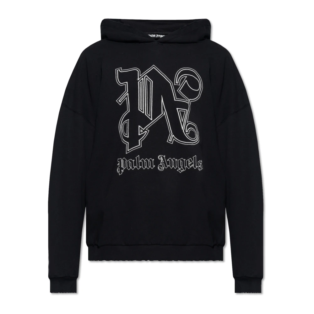 Palm Angels Men's Black Hoodies,, Hoodie With Logo Small