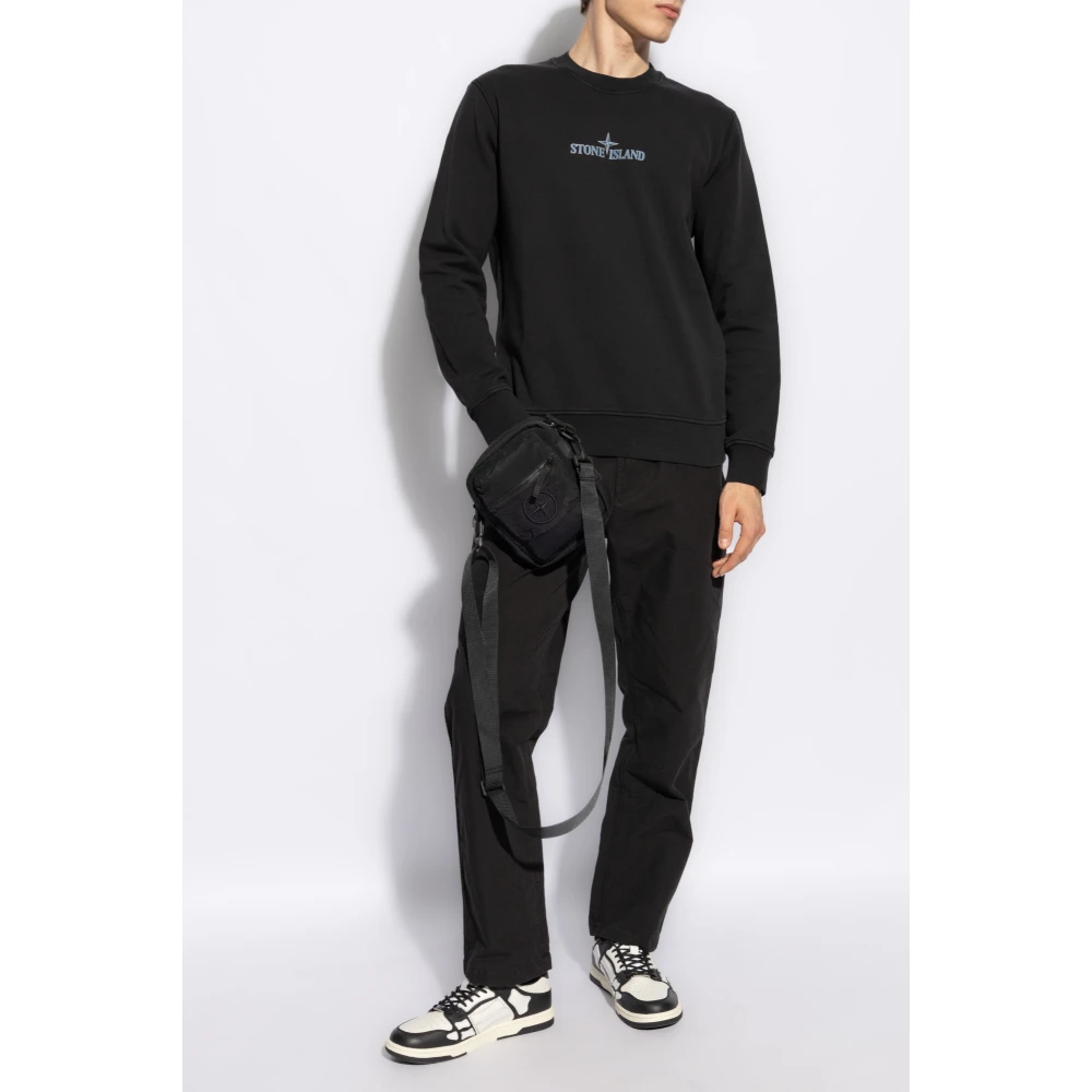 Stone Island Sweatshirt met logo Black Heren