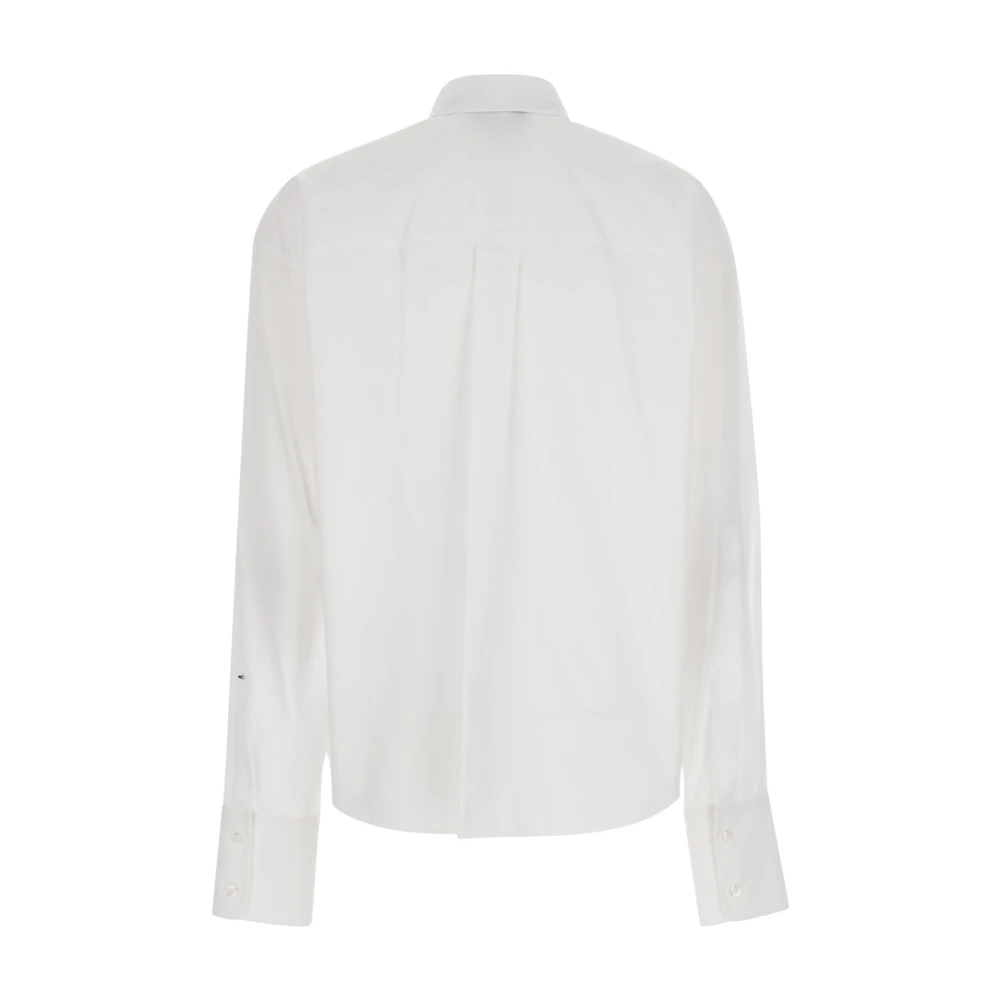 SPORTMAX Witte Katoenen Overhemd met Lintdetail White Dames