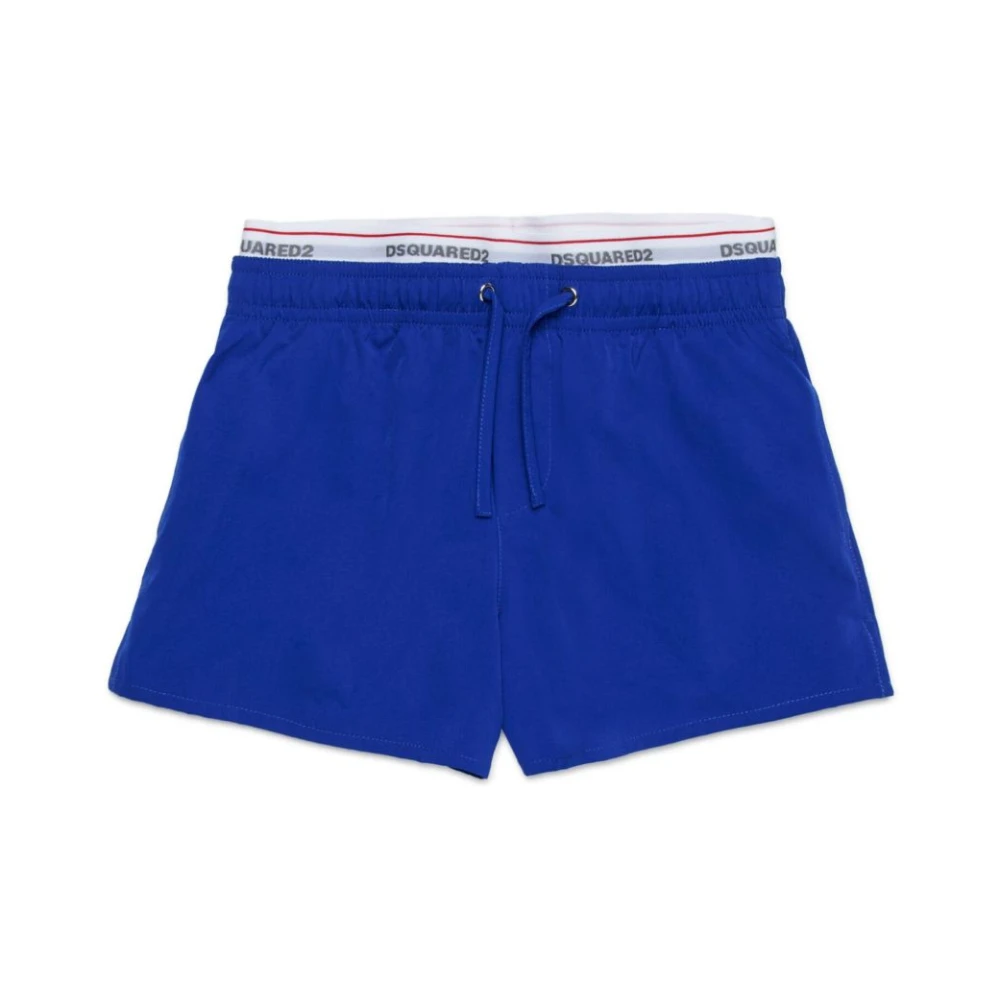 Dsquared2 Men's Blue Shorts With Logo Band