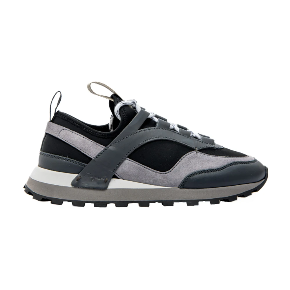 Ferragamo Sand/Nero Sneakers Regular Fit Heren Schoenen Zwart