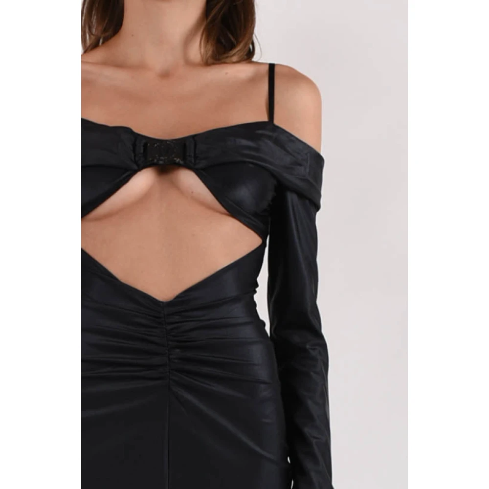 Versace Jeans Couture Midi Jurk met Uitgesneden Detail Black Dames