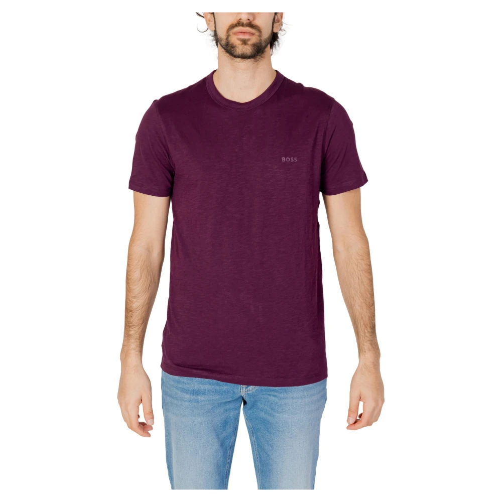 Boss Klassiek Katoenen Heren T-Shirt Purple Heren