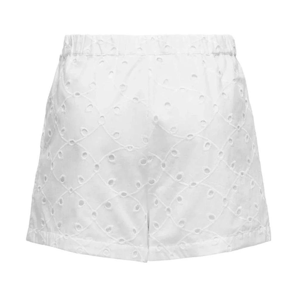 Only Witte Katoenen Casual Shorts Vrouwen White Dames