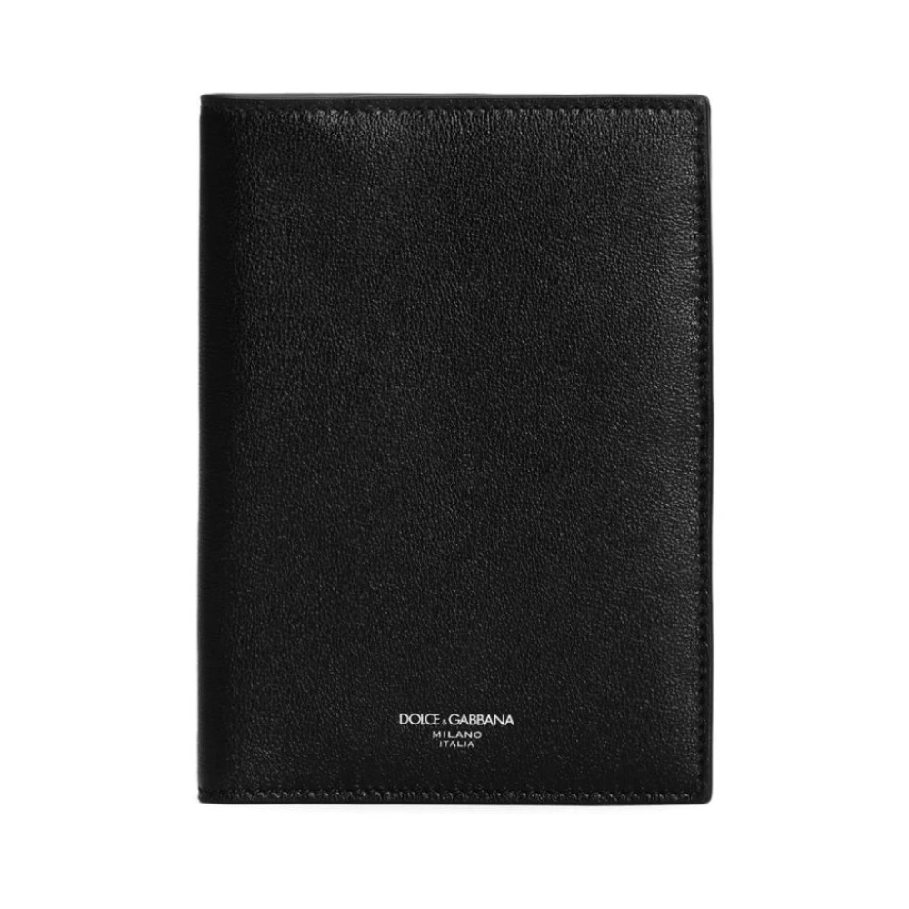 Dolce & Gabbana Zwarte leren paspoortportemonnee Black Heren