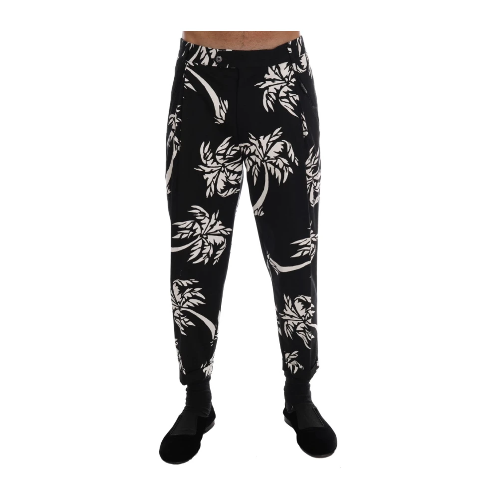 Dolce & Gabbana Men's Black Cropped Trousers, Xs, Slim-Fit Trousers