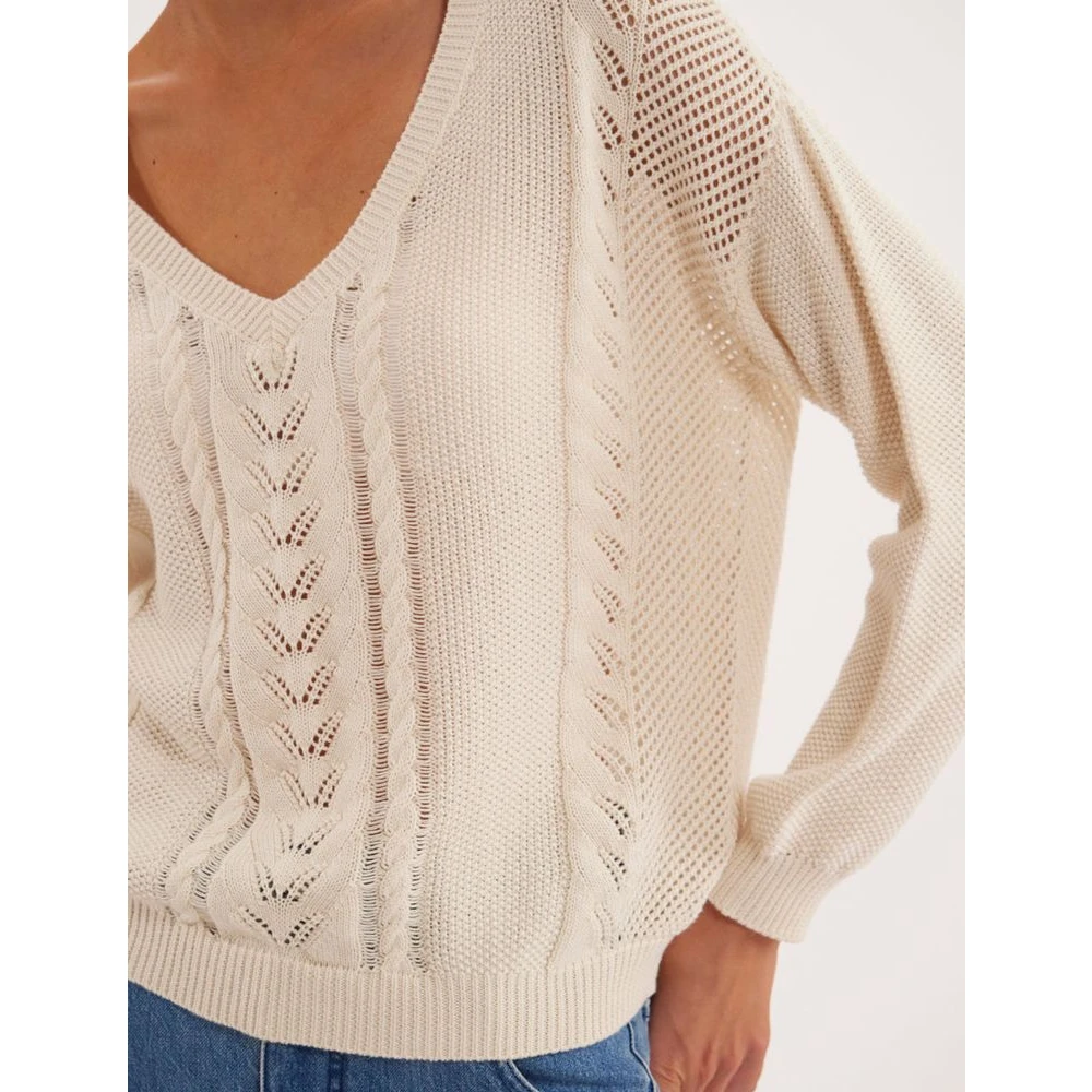 Ines De La Fressange Paris Trendy Ecru Jumper Beige Dames