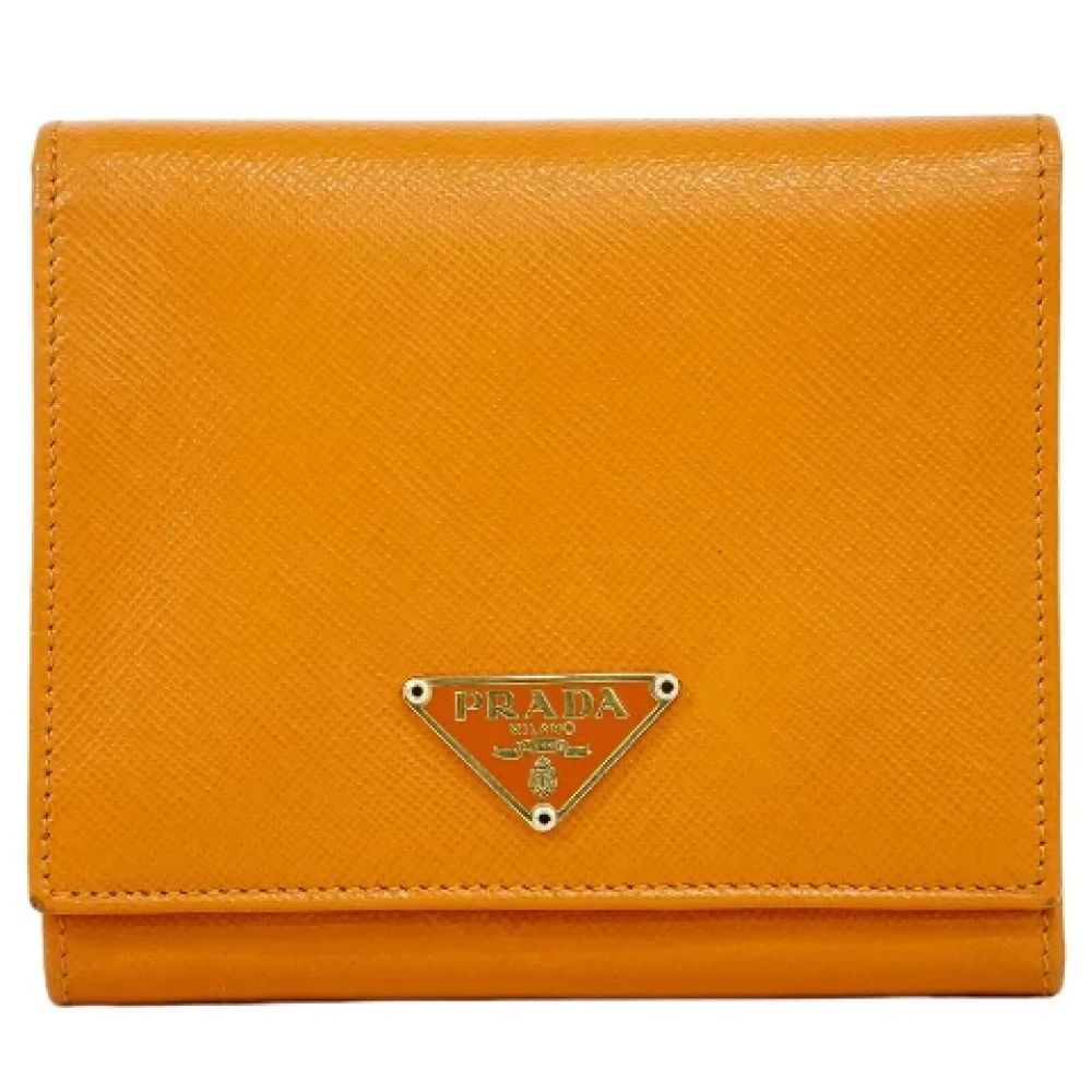 Prada Vintage Pre-owned Leather wallets Orange Dames