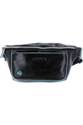 Svart Läder Crossbody Väska med Dragkedja
