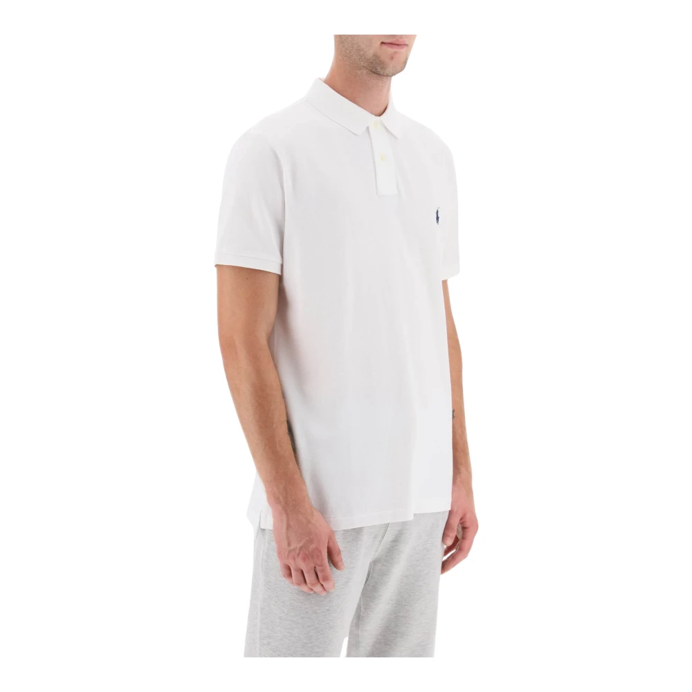 Polo Ralph Lauren Iconisch Logo Geborduurd Piqué Katoenen Polo Shirt White Heren