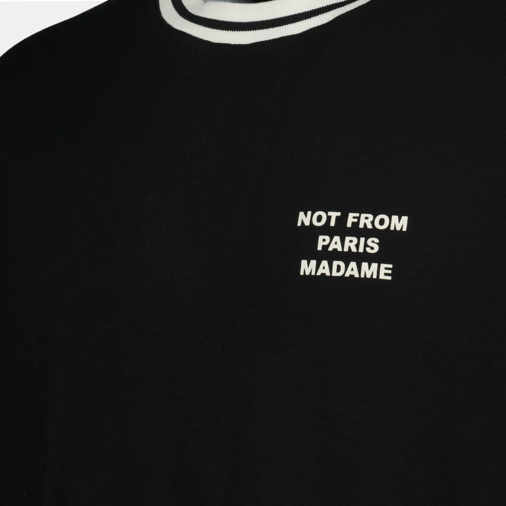 Drole de Monsieur Sportieve Slogan T-shirt Lente-Zomer 2025 Black Heren