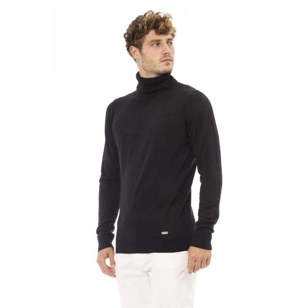 Baldinini Trendy Gebreide Trui met Monogramdetail Black Heren