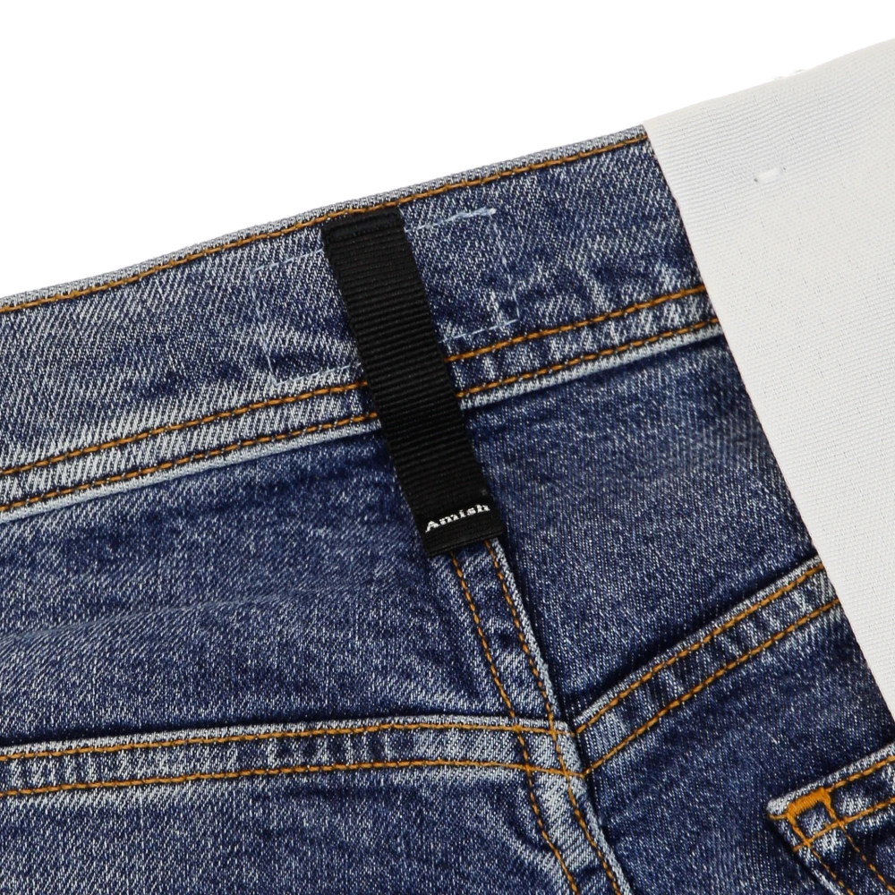 Amish Comfort Mid Stone Wash Denim Jeans Blue Heren