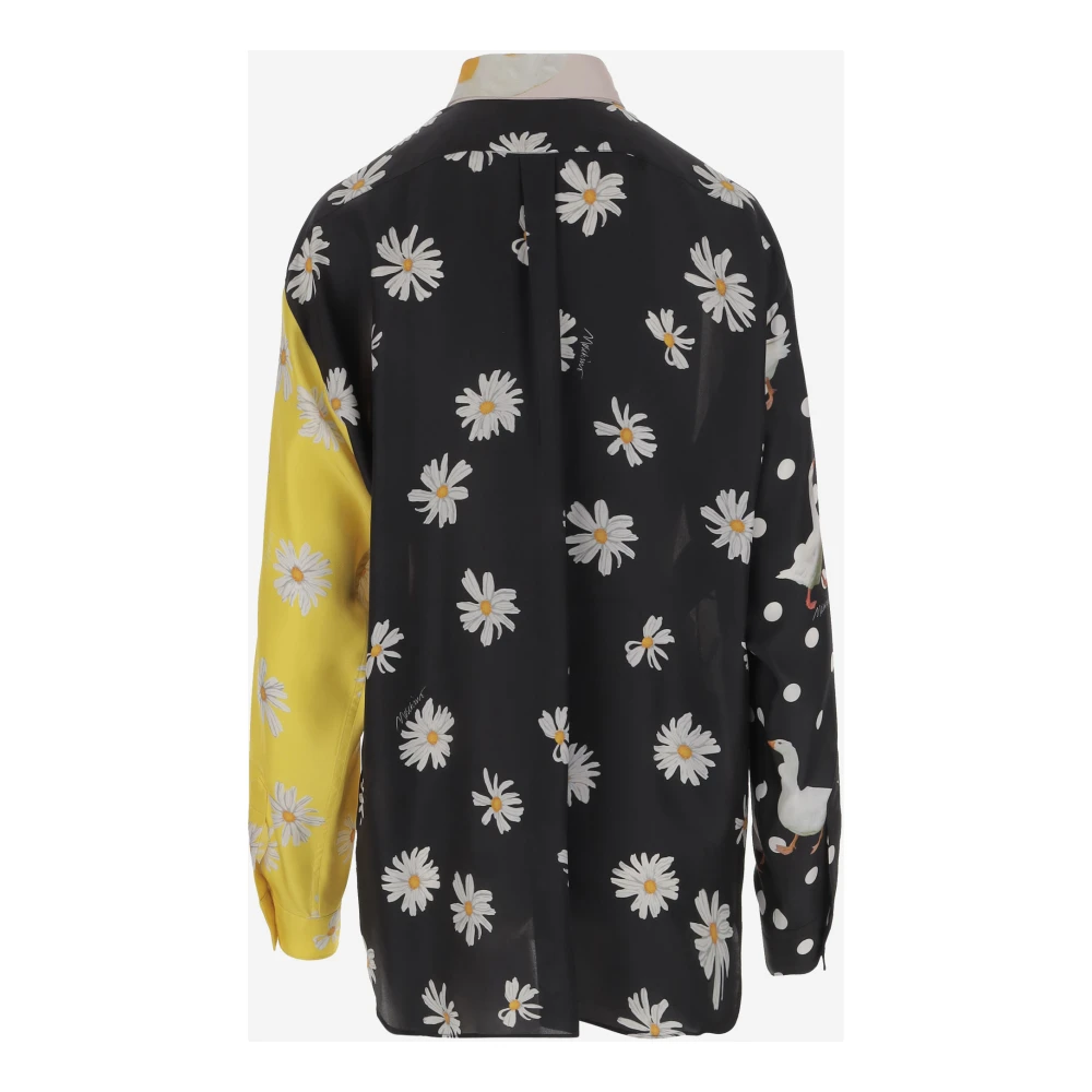 Moschino Zijden Patchwork Shirt met Contrasterende Prints Multicolor Dames