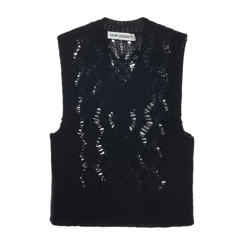 Our Legacy Zwarte Fisherman Gilet Gebreide kleding Black Heren
