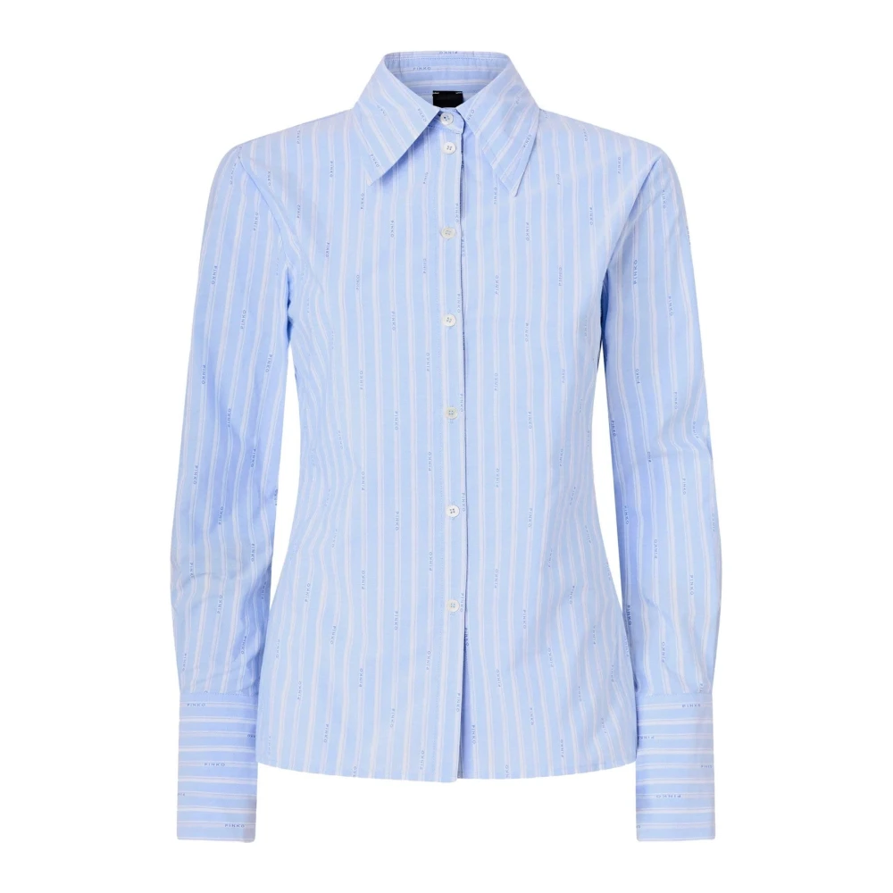 Pinko Vrouw Blauw Overhemden Dames, M, Katoen, Cathleen Camicia Popeline Jacq