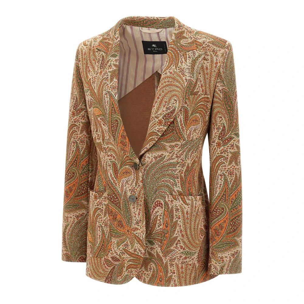 ETRO Paisley Jacquard Blazer Oranje Orange Dames