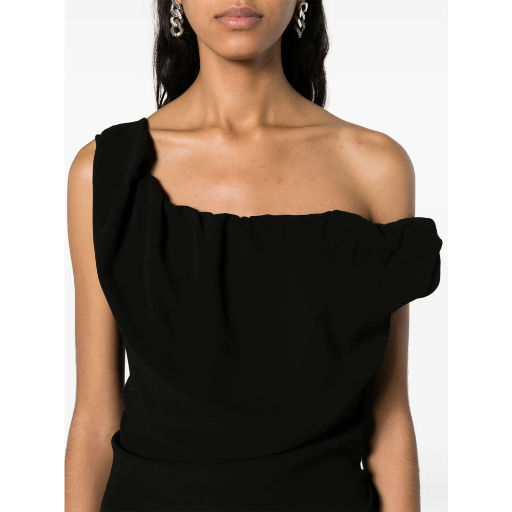Vivienne Westwood Zwarte Maxi Jurk met Geplooide Details Black Dames