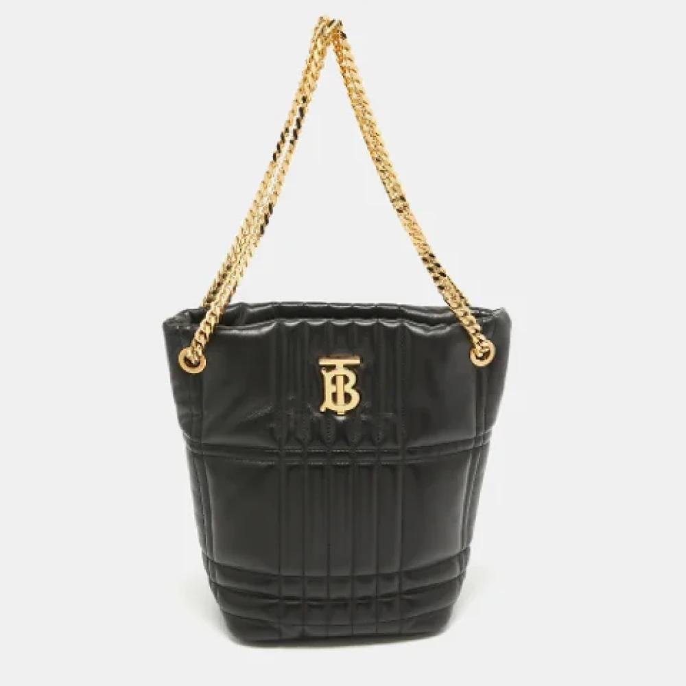 Burberry Vintage Pre-owned Leather totes Black Dames