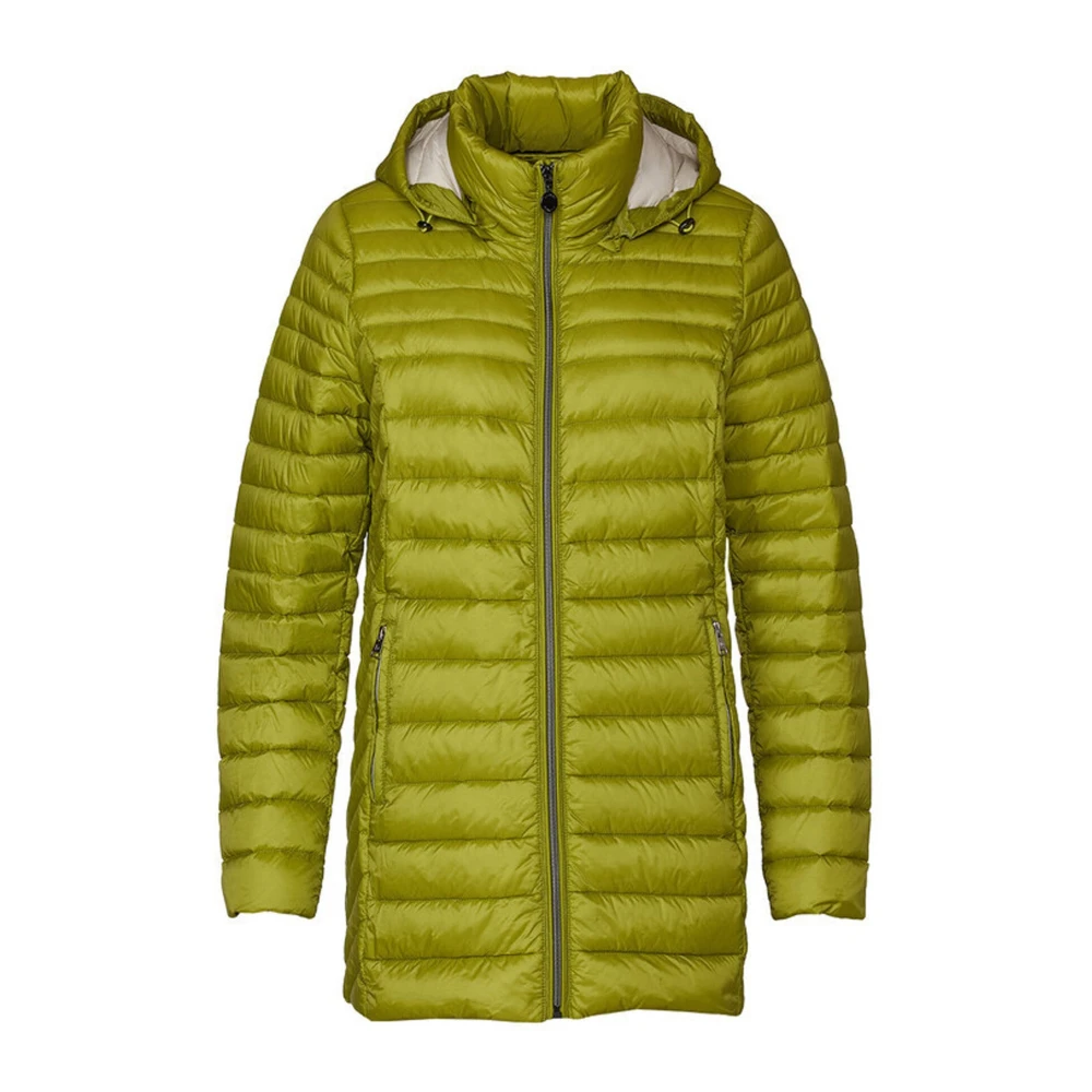 Danwear Women's Green Down Jackets, Xl, Quilted Light Down Jacket Lime/Sand