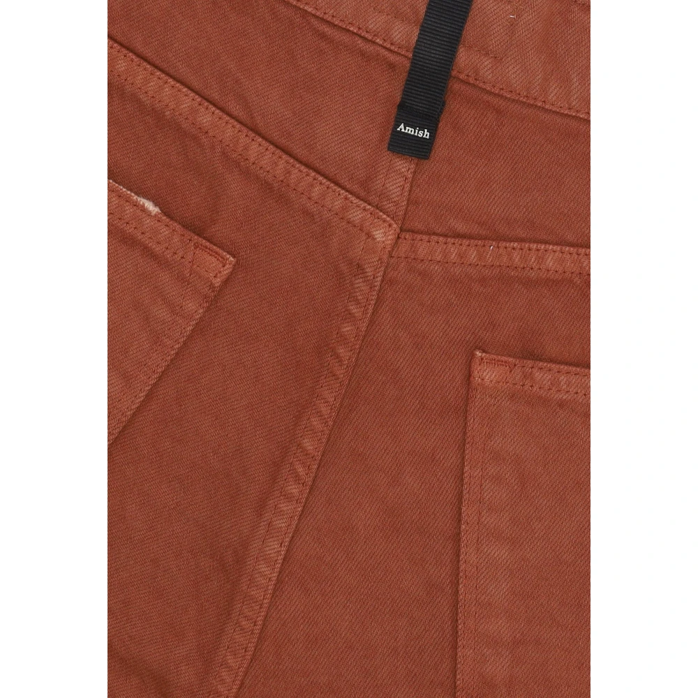 Amish Donker Beige Slim Fit Jeans Brown Heren