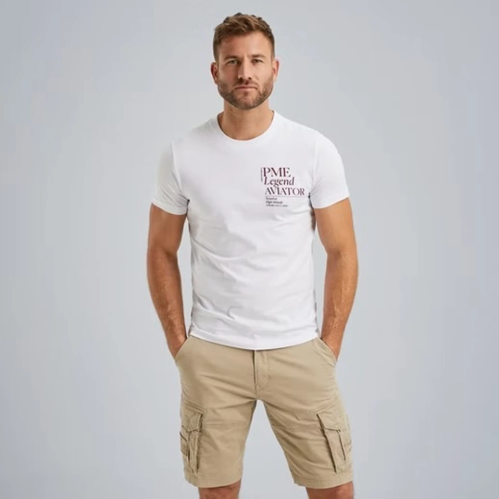 PME Legend T-Shirt- PME S S R-Neck Single Jersey White Heren