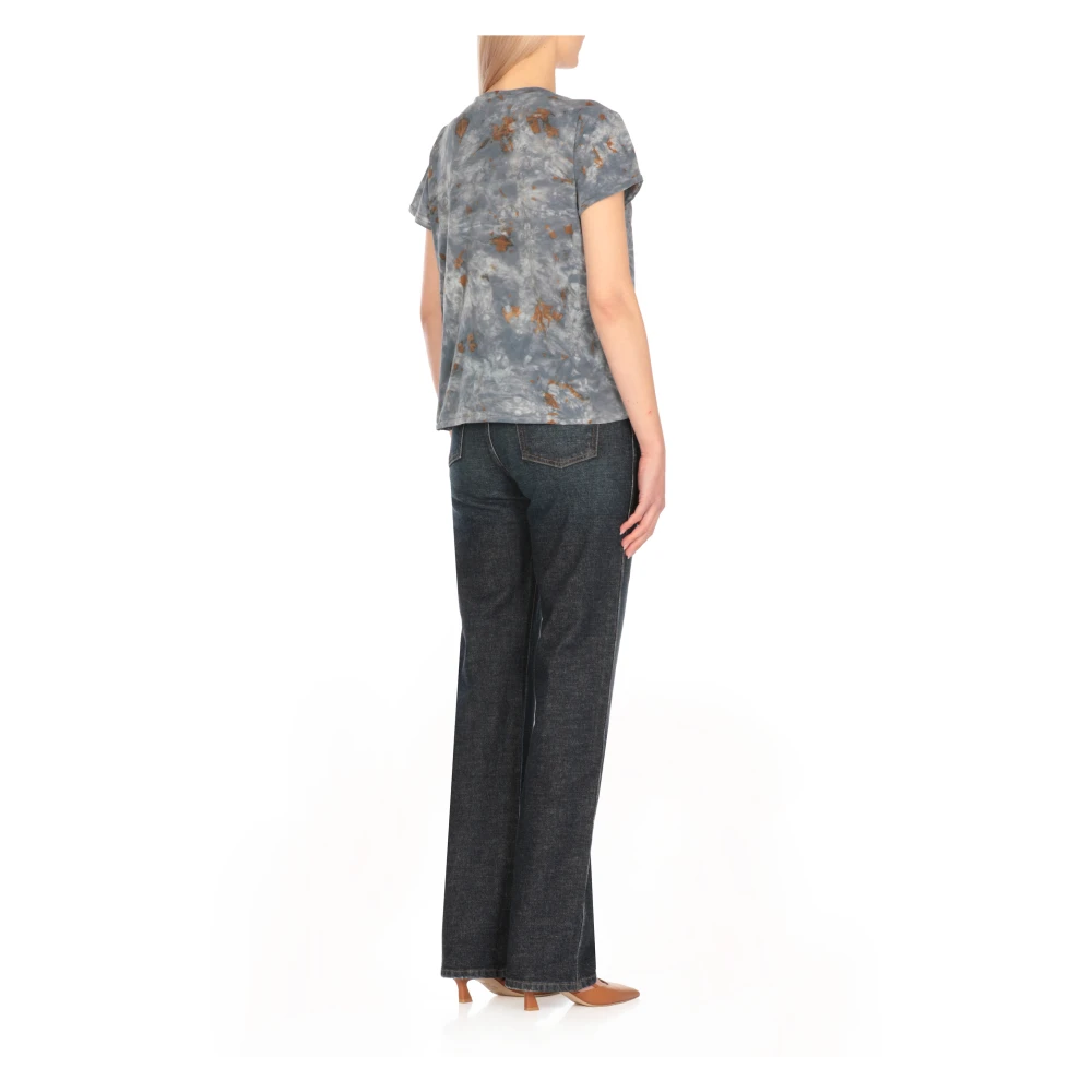 Avant Toi Blauwe Katoenen Crewneck Sweater met Korte Mouwen Blue Dames