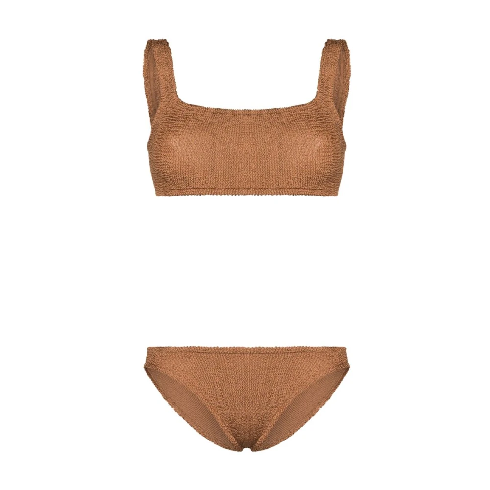 Hunza G Cocoa-Brown Bandeau Strandkleding Brown Dames