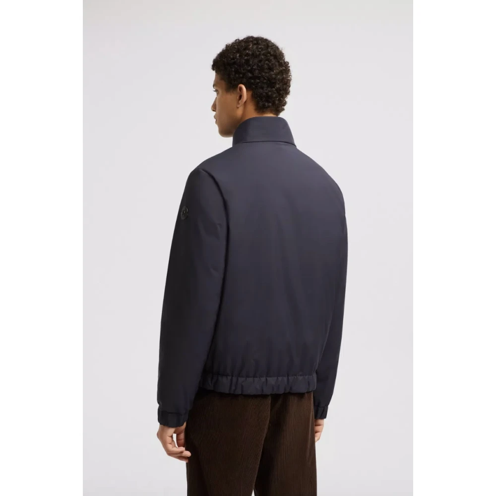 Moncler Navy Short Down Jacket Blue Heren