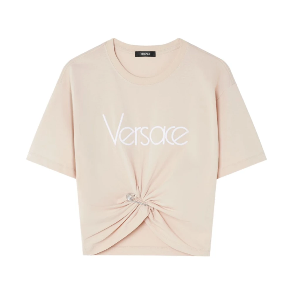 Versace Donna Rosa - T-Shirt Corta Con Spilla Da Balia - Tops - M