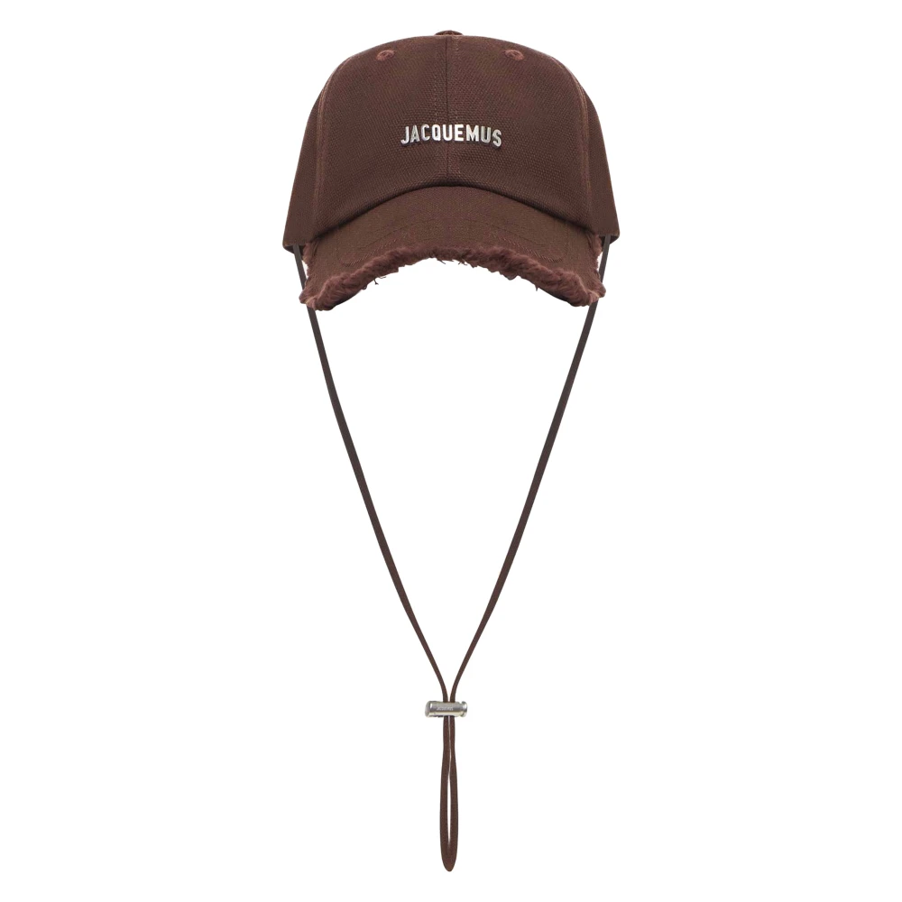 Jacquemus Bruine baseballpet met franjes en logo Brown Dames