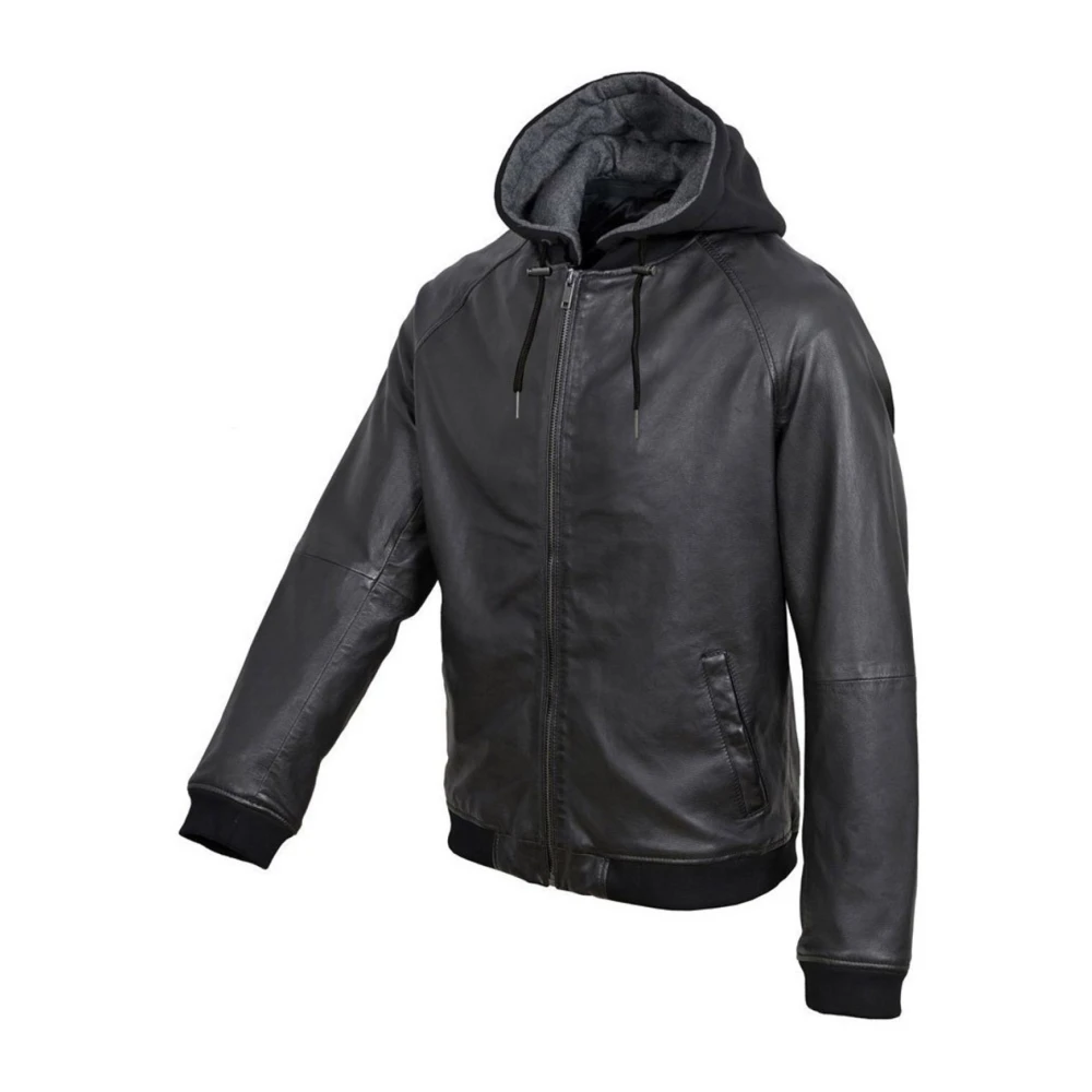 Le Temps Des Cerises Heren Leren Jas Zwart Lenz Black Heren