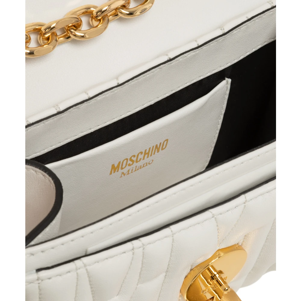 Moschino Eenvoudige Crossbody Tas met Verstelbare Band White Dames