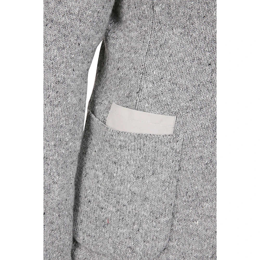 Eleventy Kasjmierwol Blazer Trui Single-Breasted Gray Heren