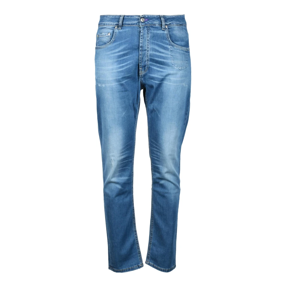 Daniele Alessandrini Grijze Jeans met Katoen en Elastaan Blue Heren